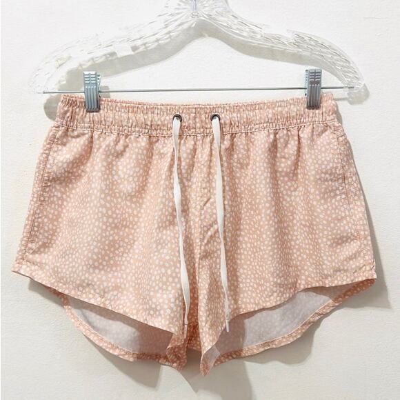 NWT: WILO The Label: Women's Dotted, Peach, Montana Swim Shorts (size S) - Picture 1 of 2
